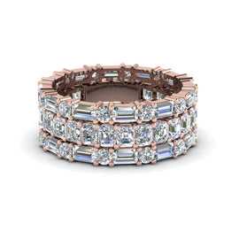 Asscher Cut Big Stacking Bands