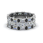 Load image into Gallery viewer, asscher-eternity-band-with-matching-baguette-and-round-with-black-diamond-in-14K-white-gold-FD8335BGBLACK-NL-WG.jpg
