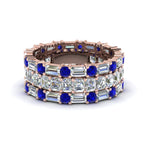 Load image into Gallery viewer, asscher-eternity-band-with-matching-baguette-and-round-with-blue-sapphire-in-14K-rose-gold-FD8335BGSABL-NL-RG.jpg
