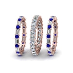 Load image into Gallery viewer, asscher-eternity-band-with-matching-baguette-and-round-with-blue-sapphire-in-14K-rose-gold-FD8335BGSABL-NL-RG.jpg
