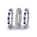 Load image into Gallery viewer, asscher-eternity-band-with-matching-baguette-and-round-with-blue-sapphire-in-18K-white-gold-FD8335BGSABL-NL-WG.jpg
