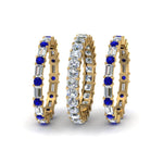 Load image into Gallery viewer, asscher-eternity-band-with-matching-baguette-and-round-with-blue-sapphire-in-18K-yellow-gold-FD8335BGSABL-NL-YG.jpg
