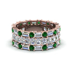 Load image into Gallery viewer, asscher-eternity-band-with-matching-baguette-and-round-with-emerald-in-14K-rose-gold-FD8335BGEMGR-NL-RG.jpg
