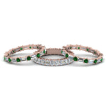 Load image into Gallery viewer, asscher-eternity-band-with-matching-baguette-and-round-with-emerald-in-14K-rose-gold-FD8335BGEMGR-NL-RG.jpg
