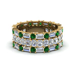 Load image into Gallery viewer, asscher-eternity-band-with-matching-baguette-and-round-with-emerald-in-14K-yellow-gold-FD8335BGEMGR-NL-YG.jpg
