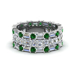 Load image into Gallery viewer, asscher-eternity-band-with-matching-baguette-and-round-with-emerald-in-18K-white-gold-FD8335BGEMGR-NL-WG.jpg
