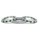 Load image into Gallery viewer, asscher-eternity-band-with-matching-baguette-and-round-with-emerald-in-18K-white-gold-FD8335BGEMGR-NL-WG.jpg
