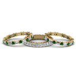 Load image into Gallery viewer, asscher-eternity-band-with-matching-baguette-and-round-with-emerald-in-18K-yellow-gold-FD8335BGEMGR-NL-YG.jpg
