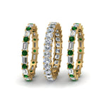 Load image into Gallery viewer, asscher-eternity-band-with-matching-baguette-and-round-with-emerald-in-18K-yellow-gold-FD8335BGEMGR-NL-YG.jpg
