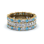 Load image into Gallery viewer, asscher-eternity-band-with-matching-baguette-and-round-with-ice-blue-topaz-in-14K-yellow-gold-FD8335BGICBLTO-NL-YG.jpg

