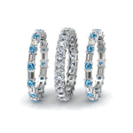 Load image into Gallery viewer, asscher-eternity-band-with-matching-baguette-and-round-with-ice-blue-topaz-in-950-platinum-FD8335BGICBLTO-NL-WG.jpg
