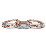 Load image into Gallery viewer, asscher-eternity-band-with-matching-baguette-and-round-with-orange-sapphire-in-14K-rose-gold-FD8335BGSAOR-NL-RG.jpg
