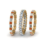 Load image into Gallery viewer, asscher-eternity-band-with-matching-baguette-and-round-with-orange-sapphire-in-14K-yellow-gold-FD8335BGSAOR-NL-YG.jpg
