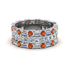 Load image into Gallery viewer, asscher-eternity-band-with-matching-baguette-and-round-with-orange-sapphire-in-18K-white-gold-FD8335BGSAOR-NL-WG.jpg