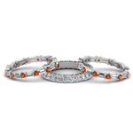 Load image into Gallery viewer, asscher-eternity-band-with-matching-baguette-and-round-with-orange-sapphire-in-18K-white-gold-FD8335BGSAOR-NL-WG.jpg
