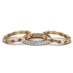 Load image into Gallery viewer, asscher-eternity-band-with-matching-baguette-and-round-with-orange-sapphire-in-18K-yellow-gold-FD8335BGSAOR-NL-YG.jpg
