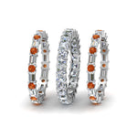 Load image into Gallery viewer, asscher-eternity-band-with-matching-baguette-and-round-with-orange-sapphire-in-950-platinum-FD8335BGSAOR-NL-WG.jpg
