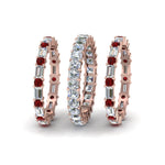 Load image into Gallery viewer, asscher-eternity-band-with-matching-baguette-and-round-with-ruby-in-14K-rose-gold-FD8335BGRUDR-NL-RG.jpg

