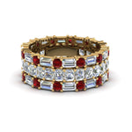 Load image into Gallery viewer, asscher-eternity-band-with-matching-baguette-and-round-with-ruby-in-14K-yellow-gold-FD8335BGRUDR-NL-YG.jpg
