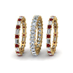 Load image into Gallery viewer, asscher-eternity-band-with-matching-baguette-and-round-with-ruby-in-18K-yellow-gold-FD8335BGRUDR-NL-YG.jpg
