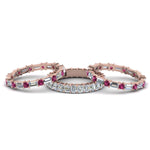 Load image into Gallery viewer, asscher-eternity-band-with-matching-baguette-and-round-with-with-pink-sapphire-in-14K-rose-gold-FD8335BGSADRPI-NL-RG.jpg
