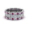 Load image into Gallery viewer, asscher-eternity-band-with-matching-baguette-and-round-with-with-pink-sapphire-in-14K-white-gold-FD8335BGSADRPI-NL-WG.jpg