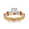Load image into Gallery viewer, asscher-orange-sapphire-floating-marquise-accent-ring-with-eternity-wedding-band-in-yellow-gold-FDEWB9398ASGSAORANGLE5-NL-YG.jpg?v=1758801983