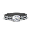 Load image into Gallery viewer, asscher-pave-wrap-wedding-ring-set-in-black-gold-in-FD9168ASANGLE3-NL-BG