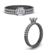 Load image into Gallery viewer, asscher-pave-wrap-wedding-ring-set-in-black-gold-in-FD9168ASANGLE3-NL-BG