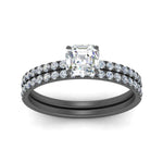 Load image into Gallery viewer, asscher-pave-wrap-wedding-ring-set-in-black-gold-in-FD9168ASANGLE3-NL-BG
