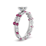 Load image into Gallery viewer, asscher-pink-sapphire-floating-marquise-accent-ring-with-eternity-wedding-band-in-white-gold-FDEWB9398ASGSADRPIANGEL2-NL-WG_d9b46af5-1902-49ce-8f50-93bfb996366e.jpg?v=1758801878