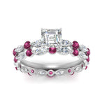 Load image into Gallery viewer, asscher-pink-sapphire-floating-marquise-accent-ring-with-eternity-wedding-band-in-white-gold-FDEWB9398ASGSADRPIANGLE5-NL-WG.jpg?v=1758801939
