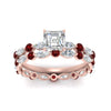 Load image into Gallery viewer, asscher-ruby-floating-marquise-accent-ring-with-eternity-wedding-band-in-rose-gold-FDEWB9398ASGRUDRANGLE5-NL-RG.jpg?v=1758801861