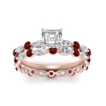 Load image into Gallery viewer, asscher-ruby-floating-marquise-accent-ring-with-eternity-wedding-band-in-rose-gold-FDEWB9398ASGRUDRANGLE5-NL-RG.jpg?v=1758801861
