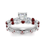 Load image into Gallery viewer, asscher-ruby-floating-marquise-accent-ring-with-eternity-wedding-band-in-white-gold-FDEWB9398ASGRUDRANGLE5-NL-WG.jpg?v=1758801983
