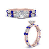 Load image into Gallery viewer, asscher-sapphire-floating-marquise-accent-ring-with-eternity-wedding-band-in-rose-gold-FDEWB9398ASGSABLANGEL3-NL-RG.jpg?v=1758801983