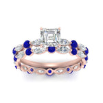 Load image into Gallery viewer, asscher-sapphire-floating-marquise-accent-ring-with-eternity-wedding-band-in-rose-gold-FDEWB9398ASGSABLANGLE5-NL-RG.jpg?v=1758801984
