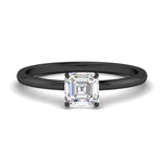 Load image into Gallery viewer, Asscher Solitaire Tulip Engagement Ring

