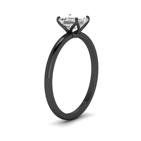Asscher Solitaire Tulip Engagement Ring