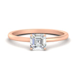 Load image into Gallery viewer, Asscher Solitaire Tulip Engagement Ring
