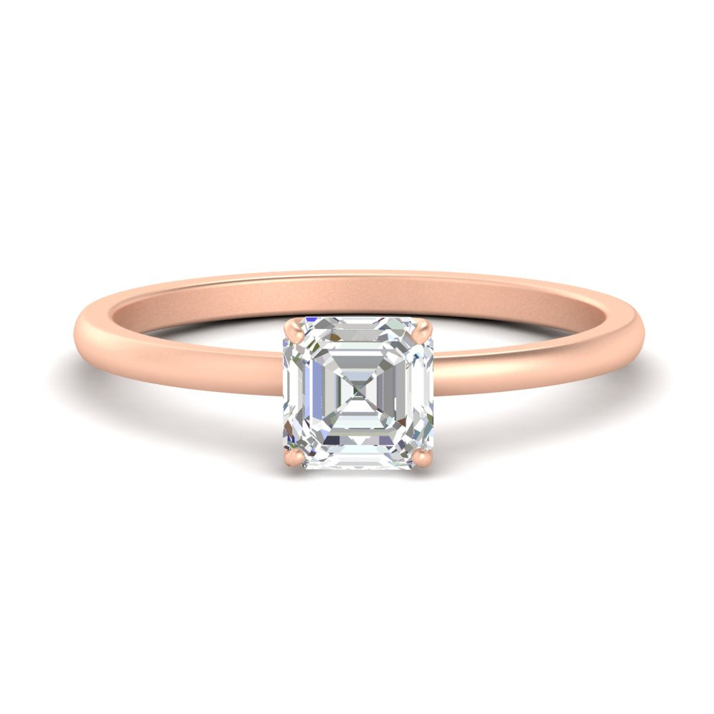 Asscher Solitaire Tulip Engagement Ring