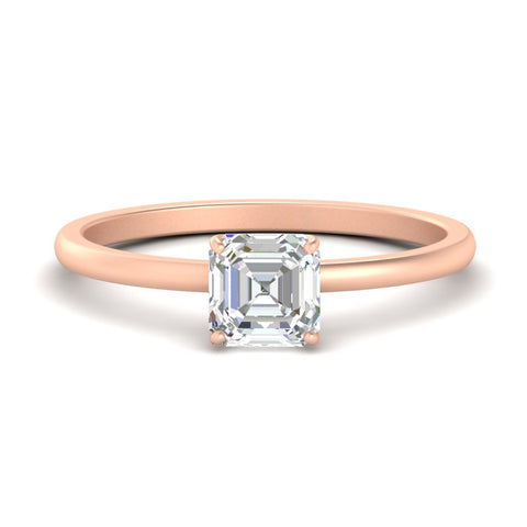 Asscher Solitaire Tulip Engagement Ring