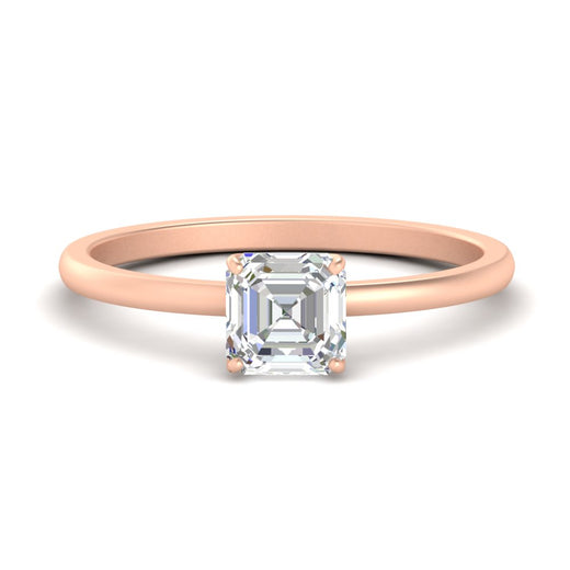 Asscher Solitaire Tulip Engagement Ring