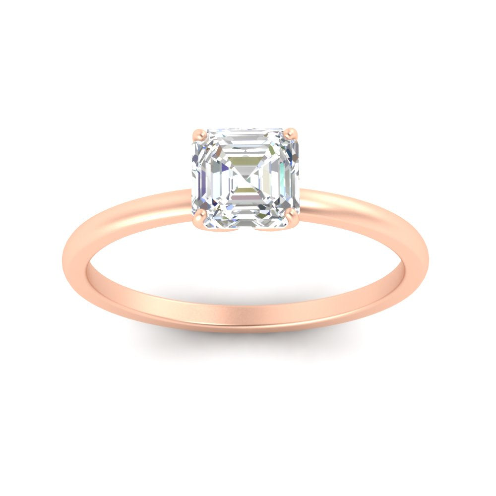 Asscher Solitaire Tulip Engagement Ring