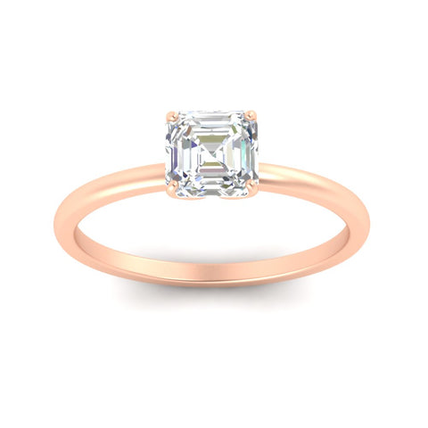 Asscher Solitaire Tulip Engagement Ring