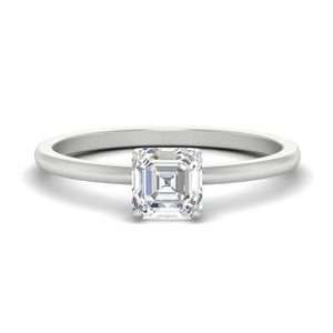 Asscher Solitaire Tulip Engagement Ring