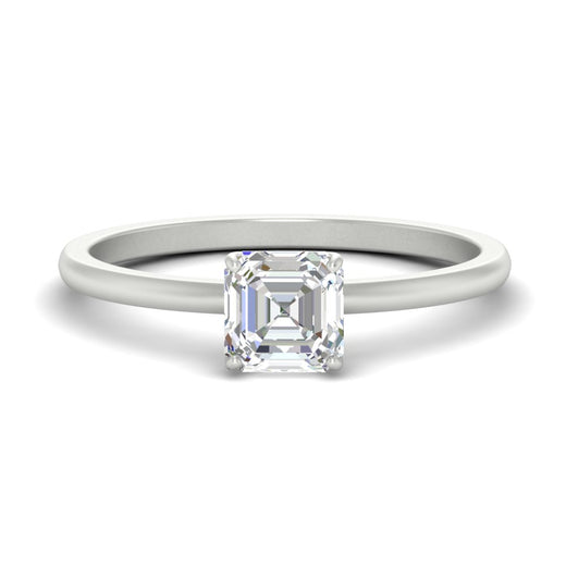 Asscher Solitaire Tulip Engagement Ring