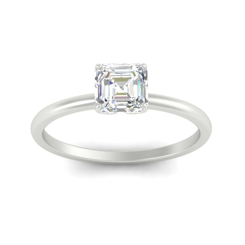 Asscher Solitaire Tulip Engagement Ring