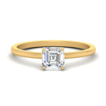 Load image into Gallery viewer, Asscher Solitaire Tulip Engagement Ring
