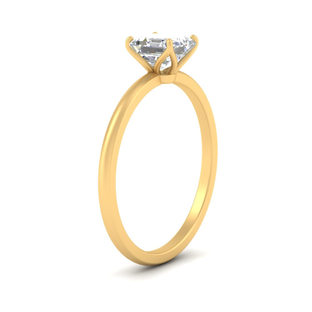 Asscher Solitaire Tulip Engagement Ring